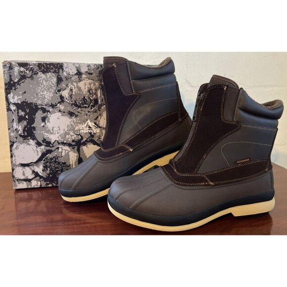 Nortiv 8 Thinsulate 170410-W Brown Insulated Waterproof Snow Boots Mens Sz 14 - Picture 2 of 12